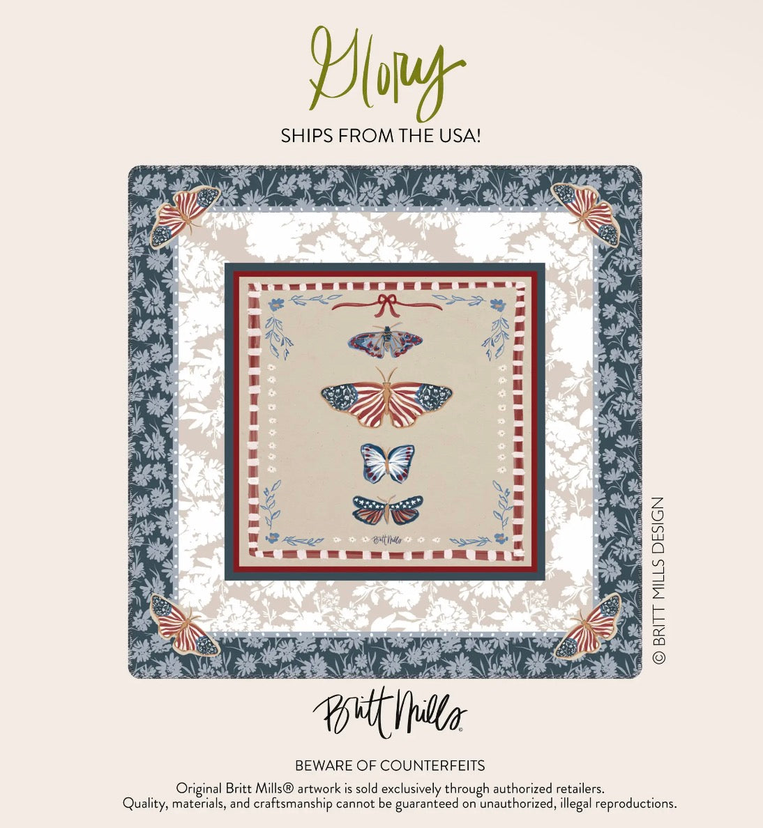 Britt Mills Neoprene Mahjong Mat - Glory - PRE ORDER