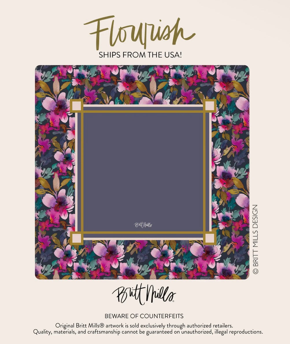Britt Mills Neoprene Mahjong Mat - Flourish - PRE ORDER