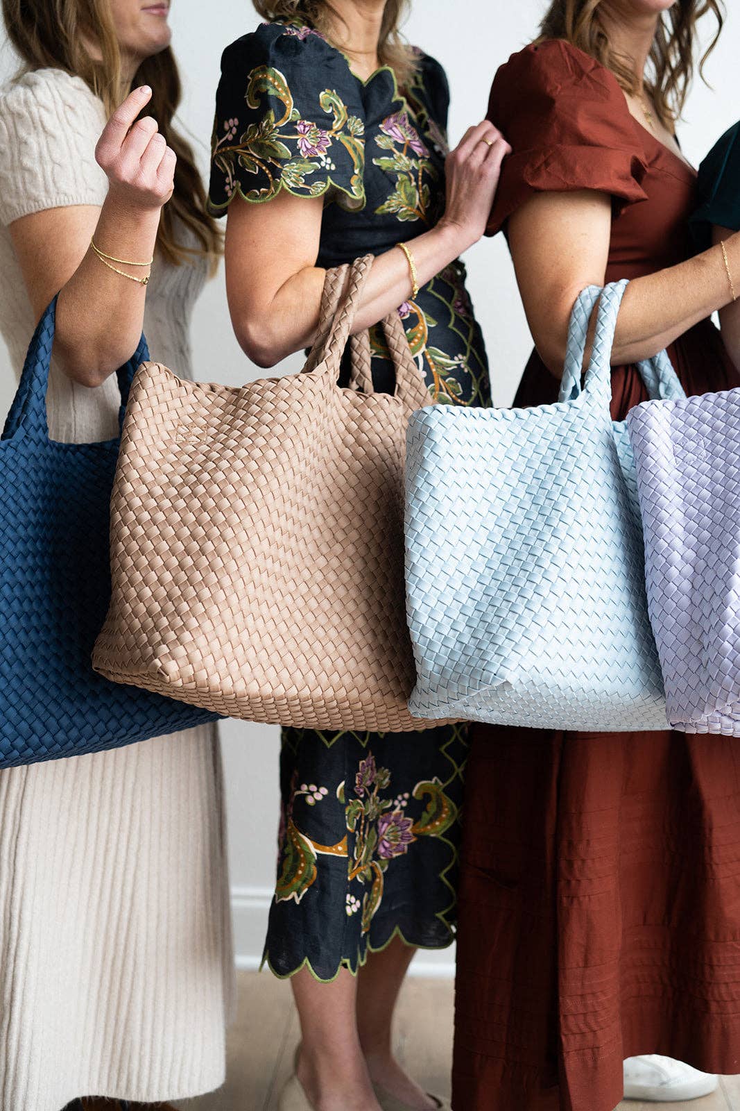 Mahjong Bag - Woven Carryall with Matching Tile Pouch: Navy