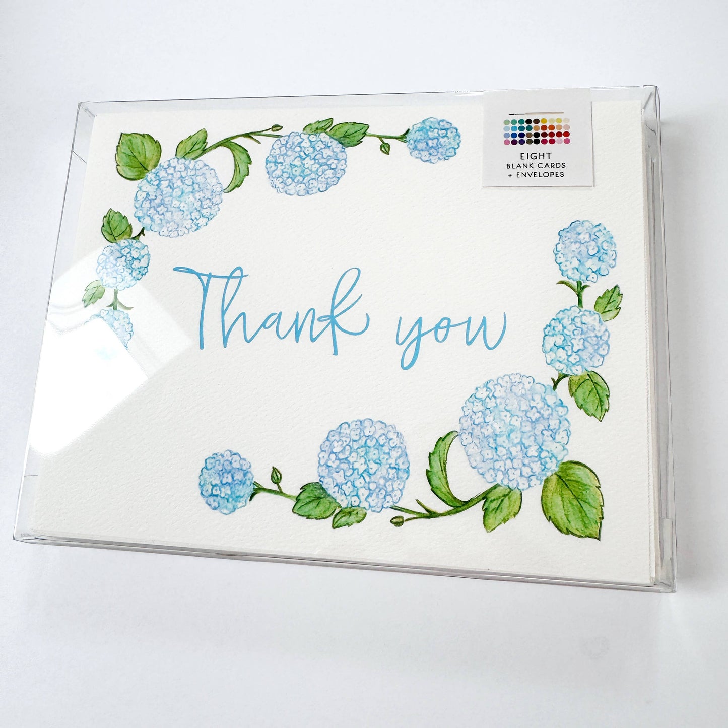 Hydrangea Thank You Greeting Card or Notecard Set: Single Card