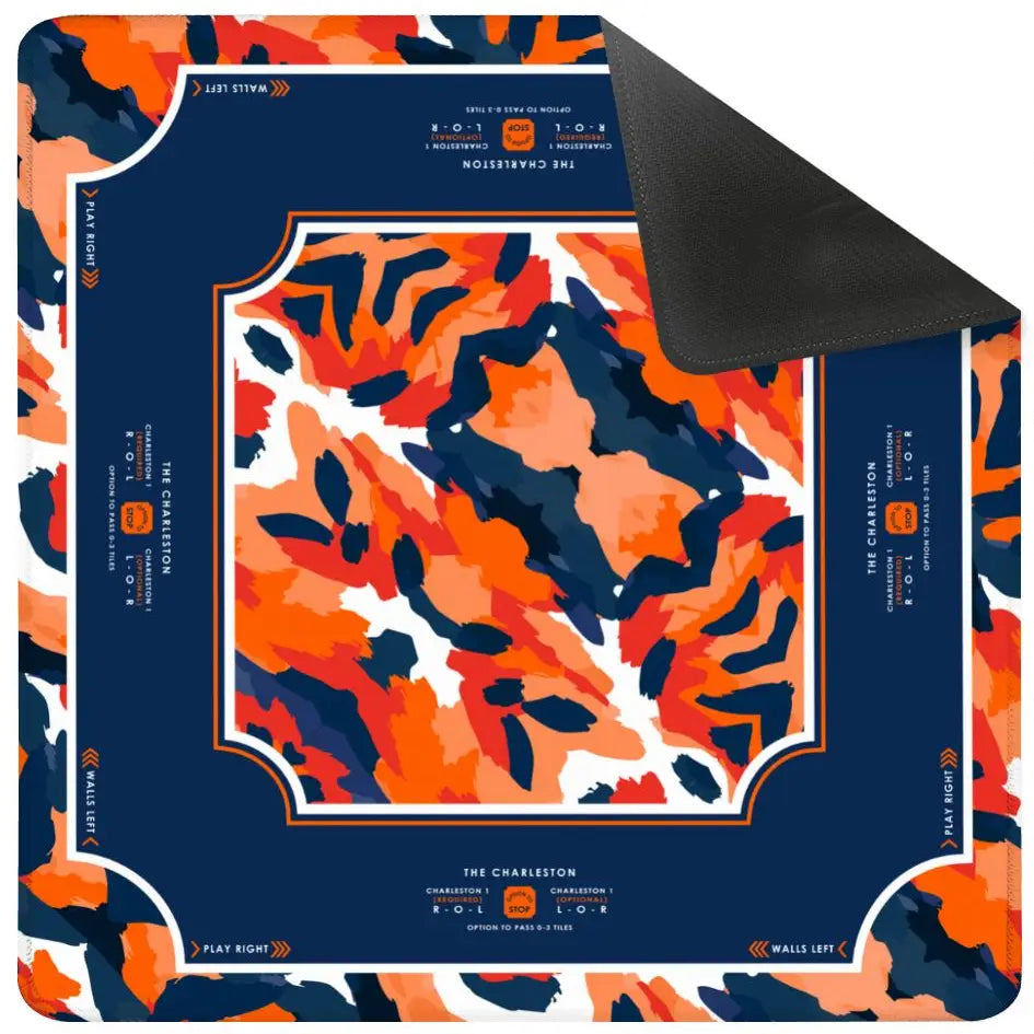 Navy & Orange Game Day Mahjong Mat [Non-Neoprene]