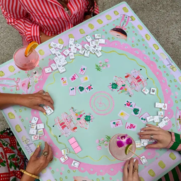 Girly Bar Cart Mahjong Mat