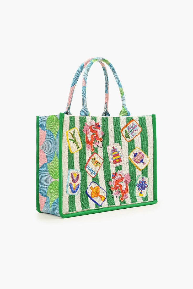 Hand-Beaded Large Book Tote