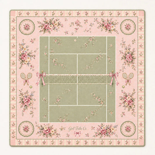 Tennis Court Floral Mahjong Mat