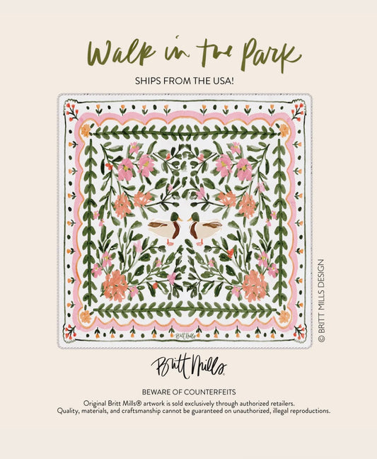 Britt Mills Neoprene Mahjong Mat - Walk in the Park - PRE ORDER
