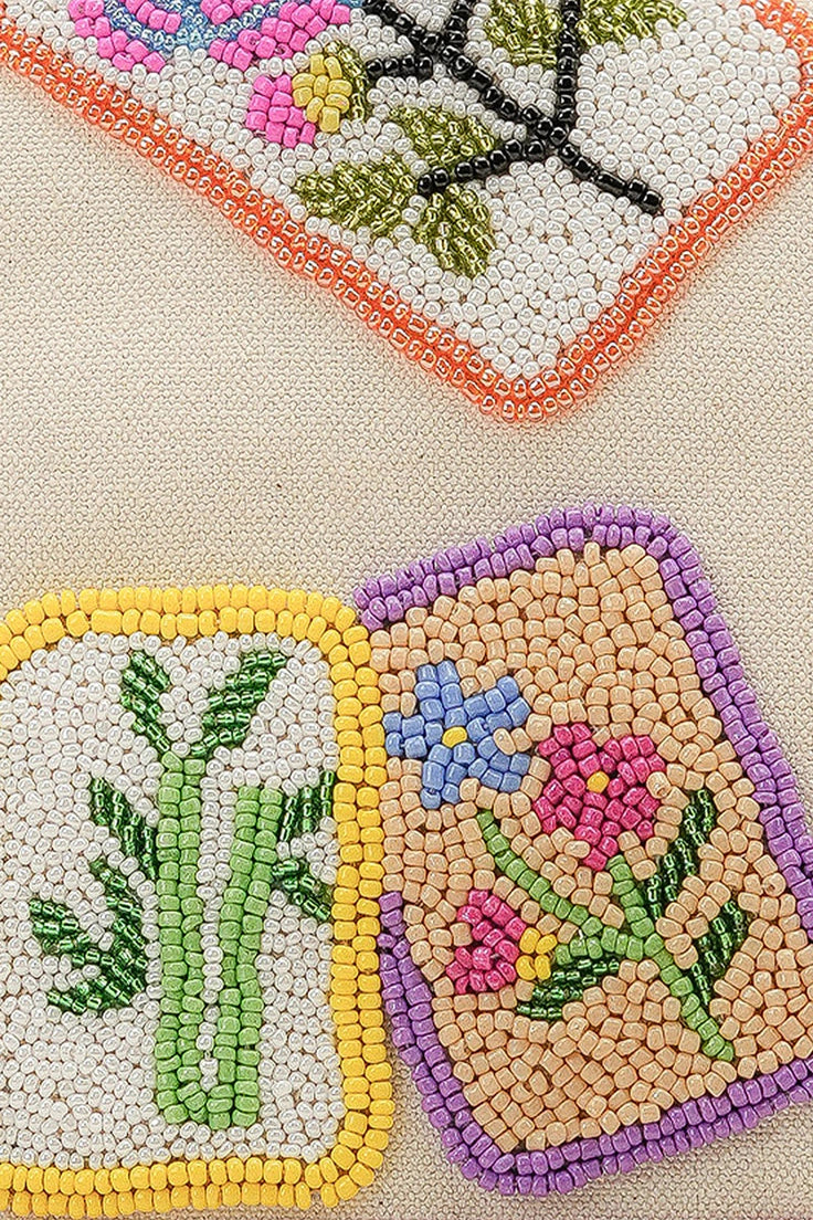 Hand-Beaded Small Boat Tote