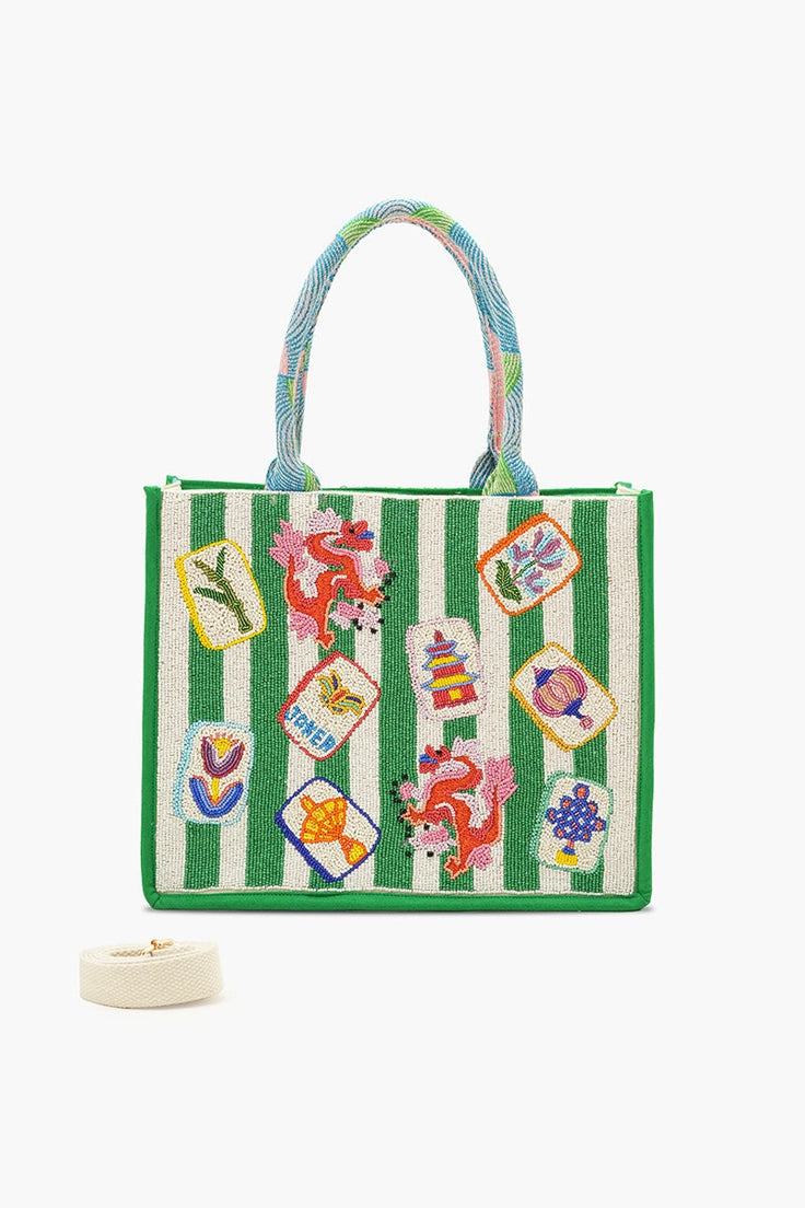 Hand-Beaded Large Book Tote