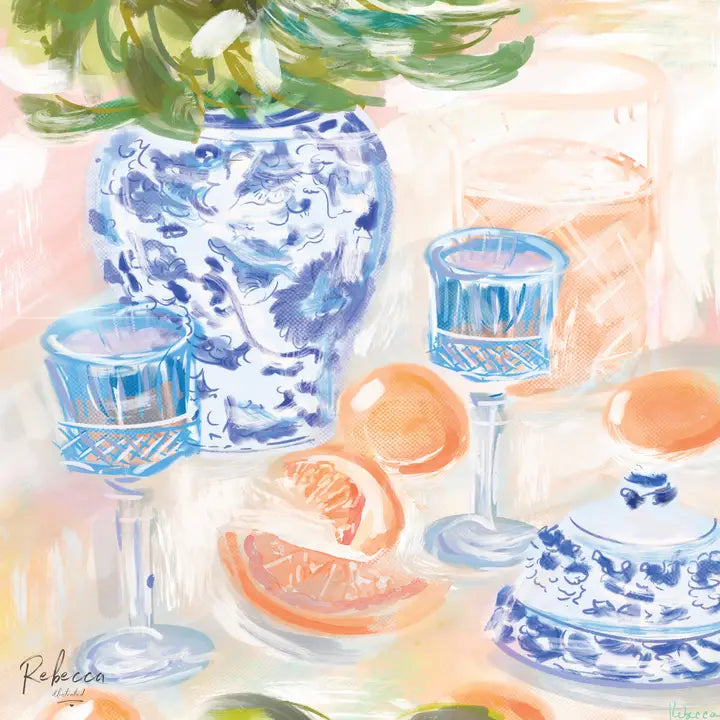 Chinoiserie & Citrus Mahjong Mat