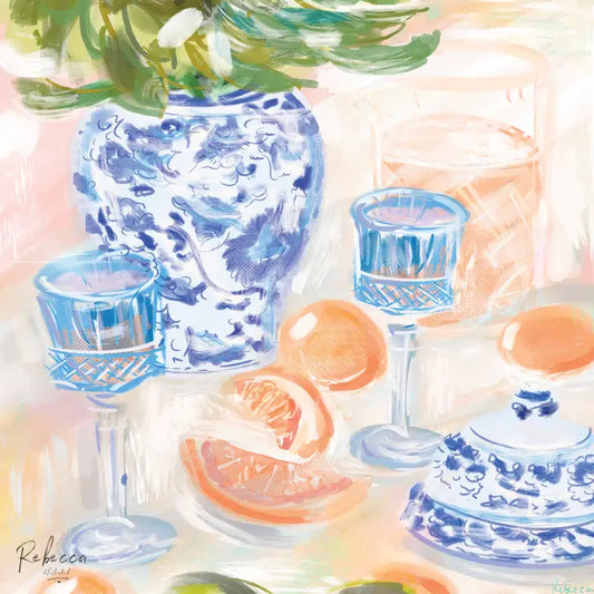 Chinoiserie & Citrus Mahjong Mat