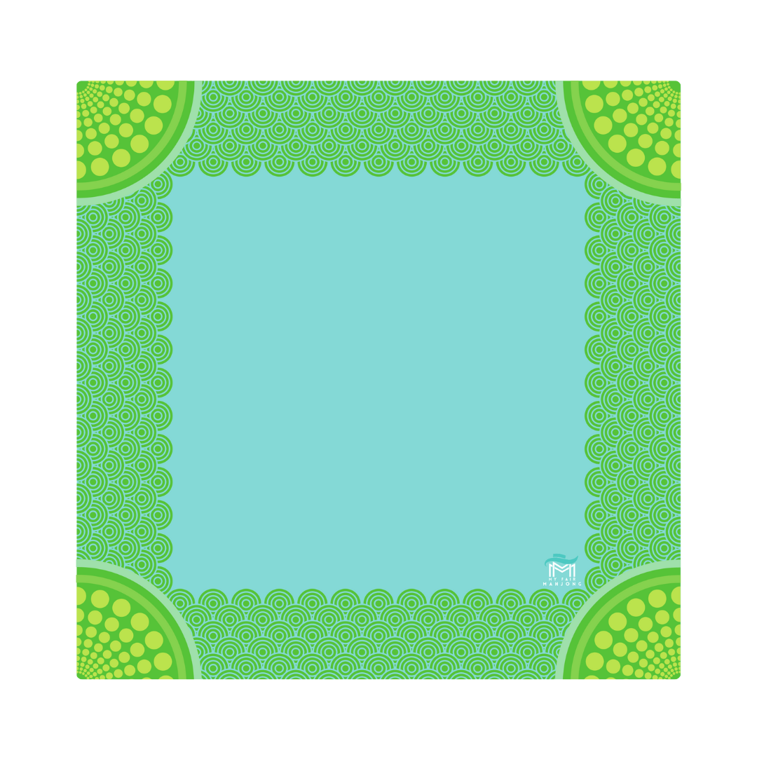 MAHJONG MAT  |  Confetti  |  33" x 33": Lemon-Lime Green