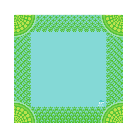 MAHJONG MAT  |  Confetti  |  33" x 33": Lemon-Lime Green