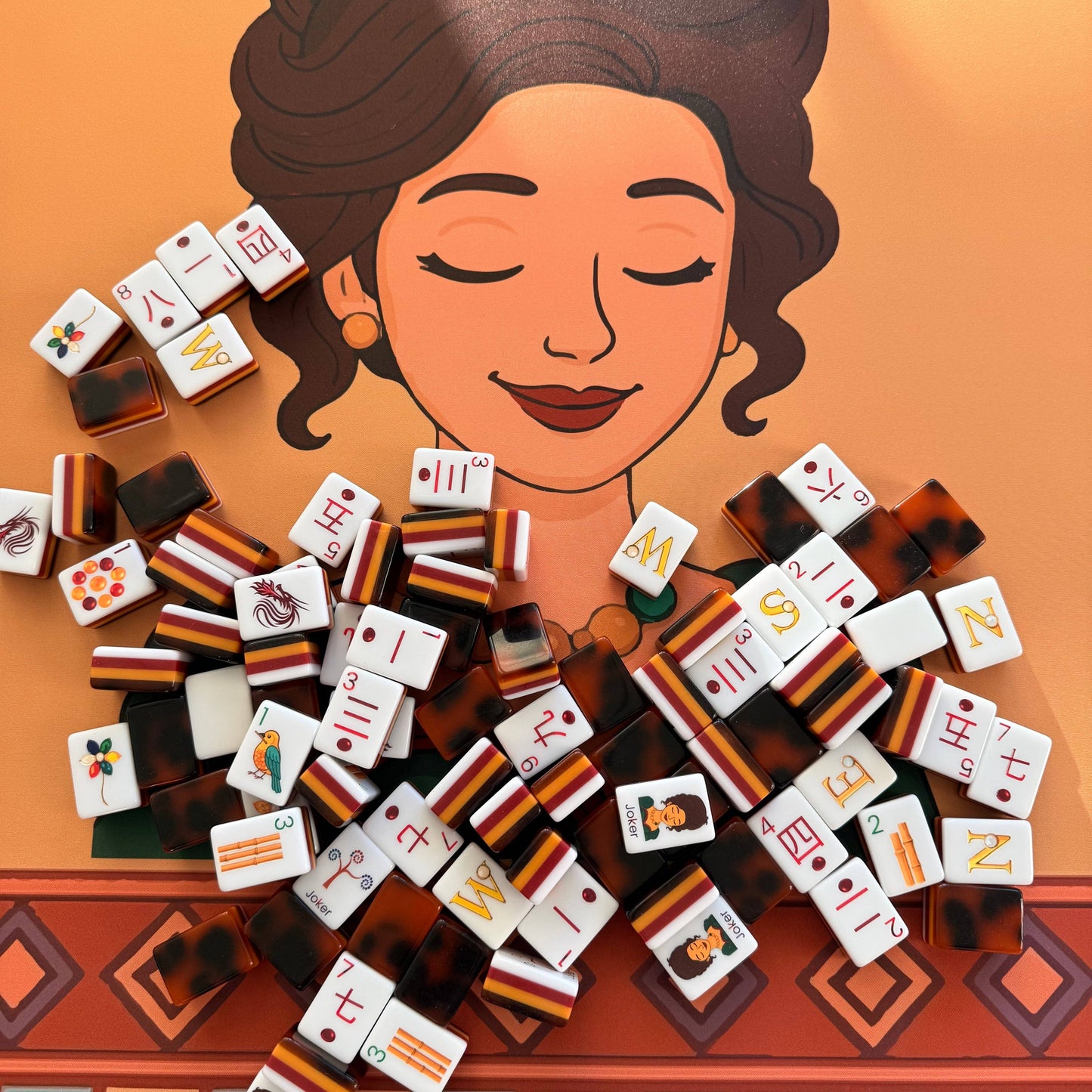 Amber Jade Tortoise Mahjong Tiles